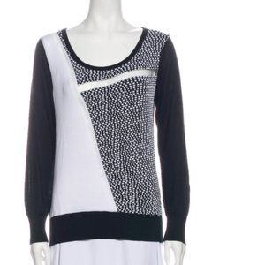 COSTUME NATIONAL Colorblock Pattern Scoop Neck Top